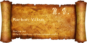 Markon Vitus névjegykártya